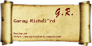 Garay Richárd névjegykártya